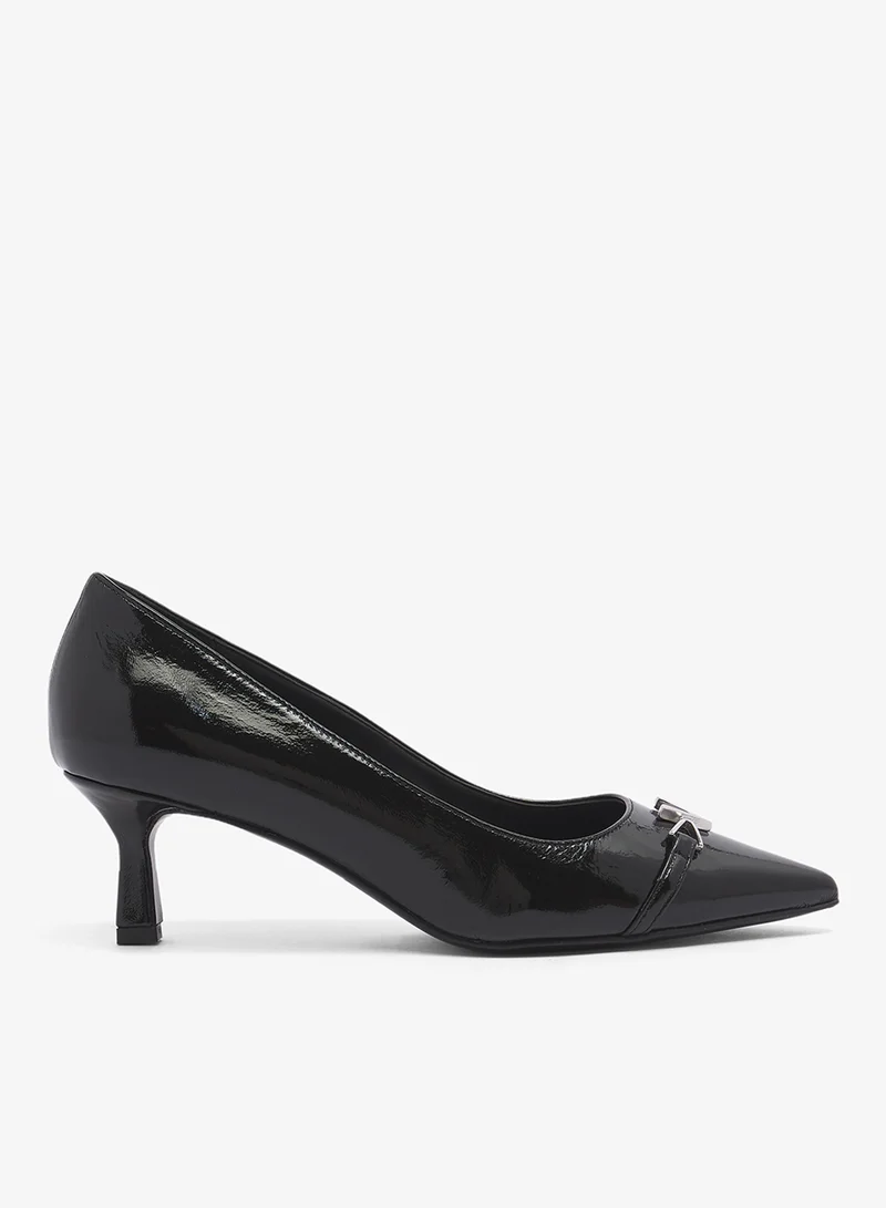 Bow Detail Pointed toe mid heel Pums